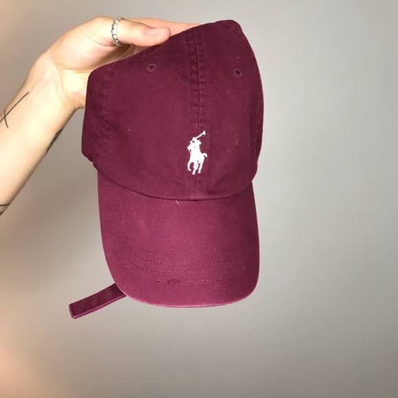 maroon polo hat